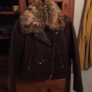 Leather biker jacket